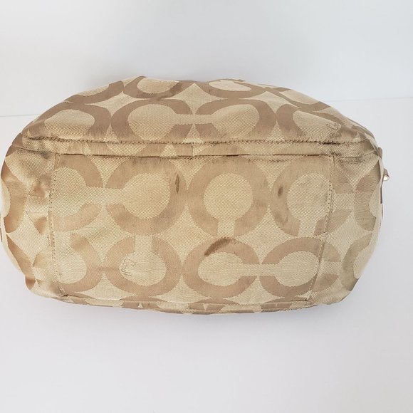 COACH Large Parker Op Art Rose Gold Hardware Jacquard and Leather Hobo Satchel - Picture 10 of 15